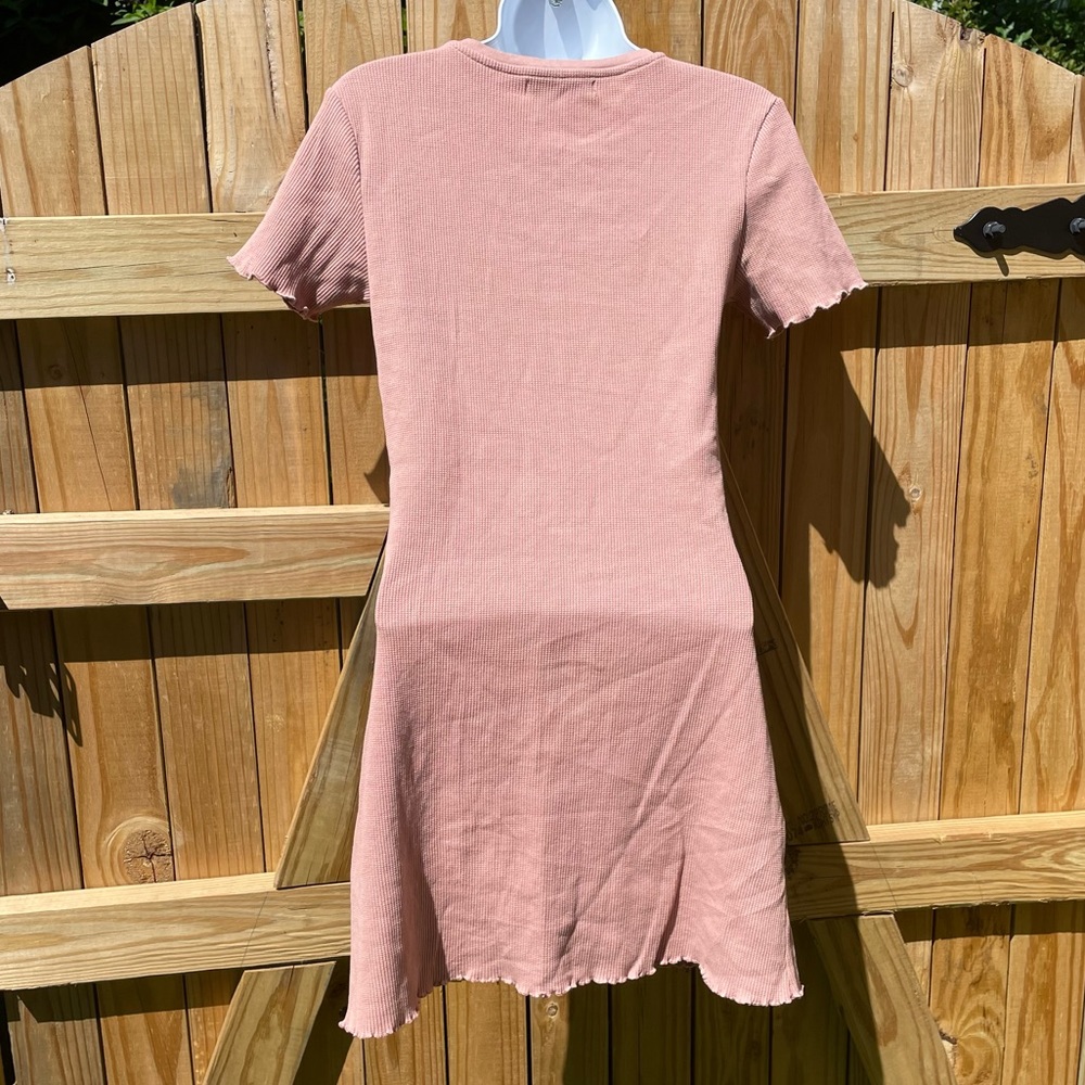 💫FINAL SALE PULL&BEAR dusty rose ribbed minidress - Picture 4 of 7